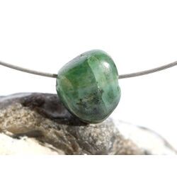 Smaragd Trommelstein gebohrt (Beryll) - Rarit�t - ca. 1,7 cm x 1,5 cm x 1,1 cm