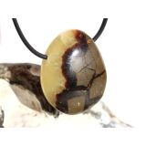 Septarie XL Schmuckstein Cabochon / Trommelstein gebohrt - Sonderqualität - ca. 3,5 cm x 2,8 cm x 1,3 cm