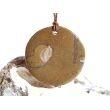 Ammonit in Matrix - XL Schmuckstein Cabochon / Scheibenstein gebohrt - ca. 3,8 cm x 3,8 cm x 0,6 cm