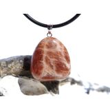 Sonnenstein Trommelstein Anhänger Silberöse - Sonderqualität - ca. 2,8 cm x 2 cm x 1 cm - Sonderpreis wg. Makel -