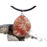 Sonnenstein Trommelstein Anhänger Silberöse - Sonderqualität - ca. 2,8 cm x 2 cm x 1 cm - Sonderpreis wg. Makel -