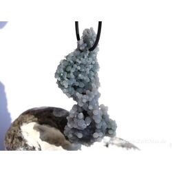 Traubenachat (Traubenchalcedon / Grape Agate) XXXL Rohsteinform gebohrt - Sonderqualitt - Raritt - ca. 7 cm x 3,4 cm x 2,8 cm