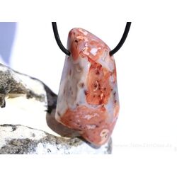 Achat rot (Fleischachat) XXXL Trommelstein / Schmuckstein gebohrt - Sonderqualitt - ca. 5,2 cm x 2,7 cm x 2,1 cm