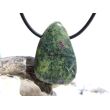 Serpentin mit Stichtit (Atlantisit) Trommelstein / Scheibenstein gebohrt - ca. 3,2 cm x 2,2 cm x 0,9 cm