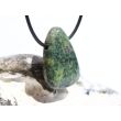 Serpentin mit Stichtit (Atlantisit) Trommelstein / Scheibenstein gebohrt - ca. 3,2 cm x 2,2 cm x 0,9 cm