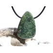 Serpentin mit Stichtit (Atlantisit) Trommelstein / Scheibenstein gebohrt - ca. 3,2 cm x 2,2 cm x 0,9 cm