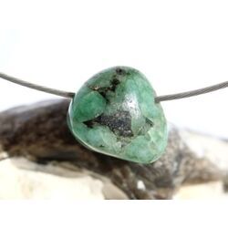 Smaragd Trommelstein gebohrt (Beryll) - Rarit�t - ca. 1,6 cm x 1,7 cm x 1,2 cm