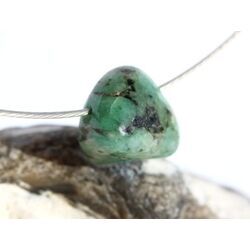 Smaragd Trommelstein gebohrt (Beryll) - Rarit�t - ca. 1,6 cm x 1,7 cm x 1,2 cm