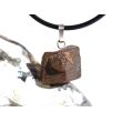 Staurolith (Kreuzstein) Rohstein Anhänger - 925iger Silberöse Schmuckdose - Rarität - ca. 2,1 cm x 1,5 cm x 1,3 cm