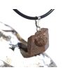 Staurolith (Kreuzstein) Rohstein Anhänger - 925iger Silberöse Schmuckdose - Rarität - ca. 2,1 cm x 1,5 cm x 1,3 cm
