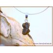 Staurolith (Kreuzstein) Rohstein / Schmuckstein Anänger Silberöse Schmuckdose - Rarität - Sonderqualität - ca. 2,3 cm x 0,9 cm x 0,6 cm (GKS)