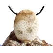 Versteinerte Koralle XXL Schmuckstein Cabochon / Scheibenstein gebohrt - ca. 4 cm x 3 cm x 0,9 cm