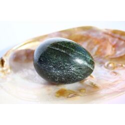 Silberaugen-Serpentin - Edelstein-Ei - ca. 5,1 cm