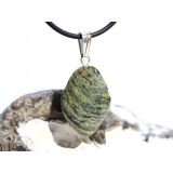 Silberaugen-Serpentin Trommelstein - Anhänger Silberöse Schmuckdose - ca. 3,6 cm x 1,8 cm x 0,9 cm