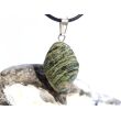 Silberaugen-Serpentin Trommelstein - Anhänger Silberöse Schmuckdose - ca. 3,6 cm x 1,8 cm x 0,9 cm