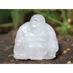 Bergkristall Buddha Figur / Aufsteller - ca. 5,6 cm x 6 cm x 4,3 cm