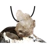 Rauchquarz hell "Skelettquarz / Elestial" XXL Natur-Kristallstufe Doppelender gebohrt - Rarität - Sonderqualität - ca. 4,6 cm x 3,8 cm x 1,9 cm