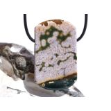 Ozeanachat XXL Schmuckstein Cabochon gebohrt (Ozeanchalcedon / Ozeanjaspis) - Sonderqualität - ca. 4,5 cm x 2,8 cm x 1 cm