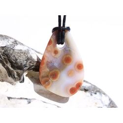 Ozeanachat Schmuckstein Cabochon gebohrt (Ozeanchalcedon / Ozeanjaspis) - AA-Sonderqualitt - ca. 3,5 cm x 2,1 cm x 0,8 cm