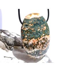 Ozeanachat XXXL Schmuckstein Cabochon / Trommelstein gebohrt (Ozeanchalcedon / Ozeanjaspis) - Sonderqualitt - ca. 5,3 cm x 3,8 cm x 1,5 cm