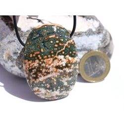 Ozeanachat XXXL Schmuckstein Cabochon / Trommelstein gebohrt (Ozeanchalcedon / Ozeanjaspis) - Sonderqualitt - ca. 5,3 cm x 3,8 cm x 1,5 cm