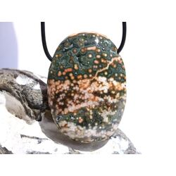Ozeanachat XXXL Schmuckstein Cabochon / Trommelstein gebohrt (Ozeanchalcedon / Ozeanjaspis) - Sonderqualitt - ca. 5,3 cm x 3,8 cm x 1,5 cm