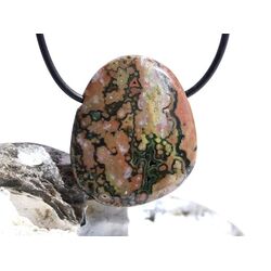 Ozeanachat XL Schmuckstein Cabochon / Scheibenstein gebohrt (Ozeanchalcedon / Ozeanjaspis) - Sonderqualitt - ca. 3,6 cm x 3 cm x 1 cm