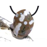 Ozeanachat Trommelstein gebohrt (Ozeanchalcedon / Ozeanjaspis) - Sonderqualität - ca. 3,5 cm x 2,6 cm x 1,3 cm
