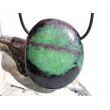 Rubin-Zoisit (Anyolith) XXL Schmuckstein / Trommelstein gebohrt - AA-Sonderqualität - ca. 4,4 cm x 3,7 cm x 1,5 cm