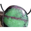 Rubin-Zoisit (Anyolith) XXL Schmuckstein / Trommelstein gebohrt - AA-Sonderqualität - ca. 4,4 cm x 3,7 cm x 1,5 cm