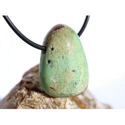 Chrysopras Trommelstein gebohrt - ca. 3 cm x 2 cm x 1,5 cm