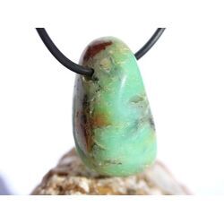 Chrysopras Trommelstein gebohrt - ca. 3,1 cm x 1,9 cm x 1,5 cm