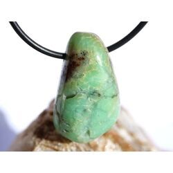Chrysopras Trommelstein gebohrt - ca. 3,1 cm x 1,9 cm x 1,5 cm