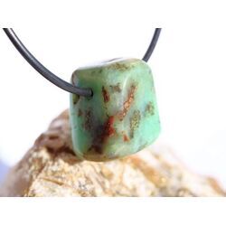 Chrysopras Schmuckstein / Trommelstein gebohrt - ca. 2 cm x 1,6 cm x 1,6 cm