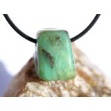 Chrysopras Schmuckstein / Trommelstein gebohrt - ca. 2 cm x 1,6 cm x 1,6 cm
