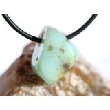 Chrysopras Schmuckstein / Trommelstein gebohrt - ca. 2,1 cm x 1,7 cm x 1,6 cm