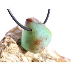 Chrysopras Schmuckstein / Trommelstein gebohrt - ca. 2,2 cm x 1,9 cm x 1,9 cm