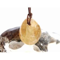 Citrin (gebr.) Trommelstein gebohrt - ca. 1,9 cm x 1,6 cm x 1,4 cm