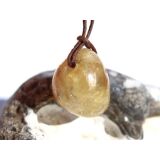 Citrin (gebr.) Trommelstein gebohrt - ca. 1,9 cm x 1,6 cm x 1,4 cm