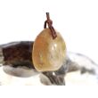 Citrin (gebr.) Trommelstein gebohrt - ca. 1,9 cm x 1,6 cm x 1,4 cm