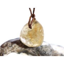 Citrin (gebr.) Trommelstein gebohrt - ca. 1,9 cm x 1,8 cm x 1,1 cm