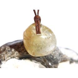 Citrin (gebr.) Trommelstein gebohrt - ca. 1,9 cm x 1,8 cm x 1,1 cm