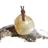 Citrin (gebr.) Trommelstein gebohrt - ca. 1,9 cm x 1,8 cm x 1,1 cm