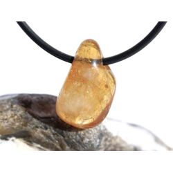 Citrin (gebr.) Trommelstein gebohrt - ca. 2,1 cm x 1,2 cm...