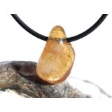 Citrin (gebr.) Trommelstein gebohrt - ca. 2,1 cm x 1,2 cm...