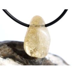 Citrin (gebr.) Trommelstein gebohrt - ca. 2,5 cm x 1,5 cm...