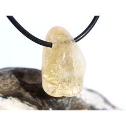 Citrin (gebr.) Trommelstein gebohrt - ca. 2,5 cm x 1,5 cm x 1,2 cm