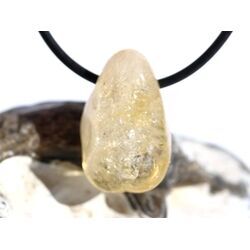 Citrin (gebr.) Trommelstein gebohrt - ca. 2,5 cm x 1,5 cm x 1,2 cm