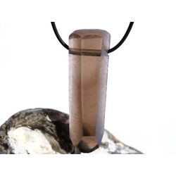 Rauchquarz dunkel Abzieher XXXL Kristallstab / Rohstein mit Spitze gebohrt, geschliff. - Handarbeit - AA-Sonderqual. - ca. 6,2 cm x 2,1 cm x 1,6 cm