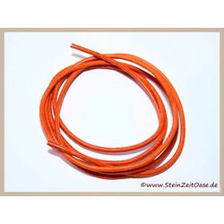 Rinderlederband orange - ca. 2 mm Durchm., ca. 1 m lang